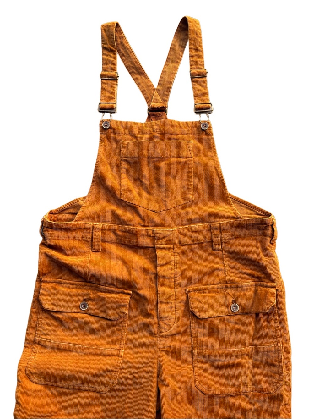 We The Free Iris Orange Brown Corduroy Utility Overalls Cargo Dungarees L - Picture 6 of 11